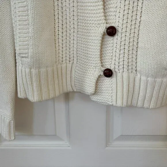 1901 Cream Shawl Collar Button Cardigan Sweater Size Small - Picture 9 of 11